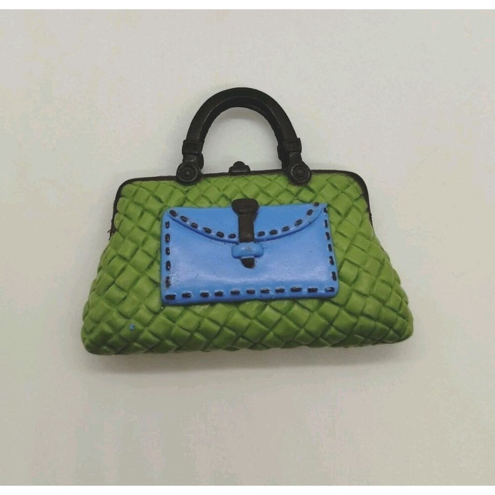 2005 Barbie My Scene Swappin' Styles Green Quilted Purse Bag Top Handle
